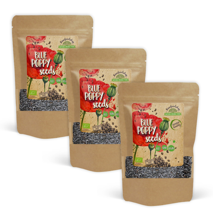 Vallmofrön Blå EKO 100g x 3 paket i gruppen Råvaror & Dryck / Hälsokost / Frön hos Rawfoodshop Scandinavia AB (VAL100-SET3)
