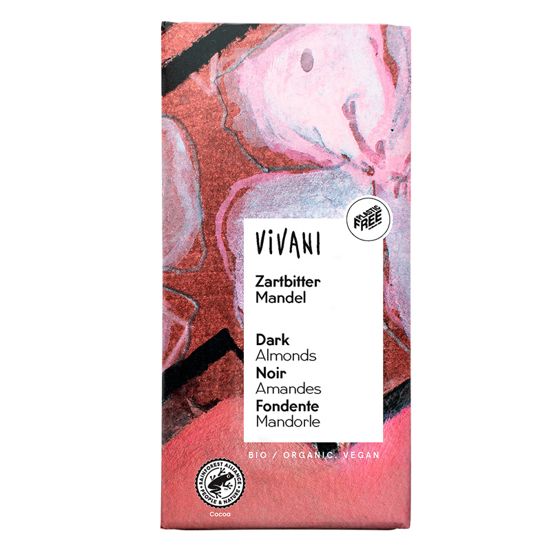 Vivani Mörk Choklad/Mandel EKO 100g i gruppen Råvaror & Dryck / Godis & Choklad / Choklad & Bars hos Rawfoodshop Scandinavia AB (VIV9659029071)