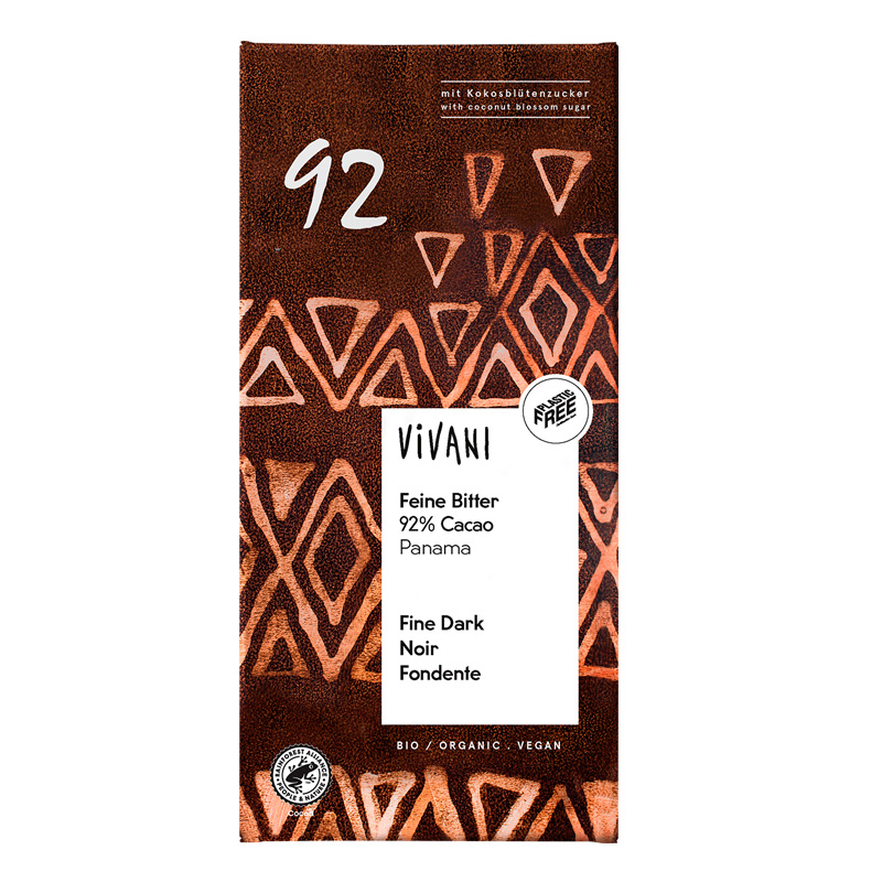 Vivani Choklad 92% EKO 80g i gruppen Råvaror & Dryck / Godis & Choklad / Choklad & Bars hos Rawfoodshop Scandinavia AB (VIV9856709871)