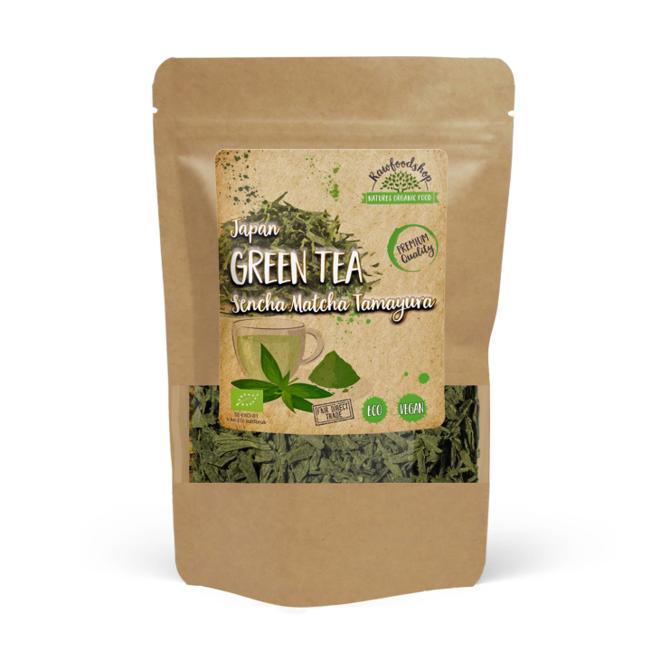 Grönt te, Sencha Matcha Tamayura EKO 50g i gruppen OUTLET 20-80% / Skafferivaror 20-60% / Skafferivaror 30% hos Rawfoodshop Scandinavia AB (W00637-1)