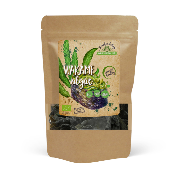 Wakame Alger EKO 125g i gruppen Råvaror & Dryck / Hälsokost / Alger & Sjögräs hos Rawfoodshop Scandinavia AB (WAKAME01)