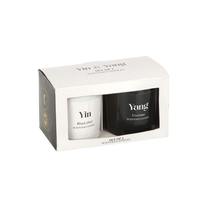 Doftljus Presentkit Yin Yang Svart Oud & Kokosolja i gruppen Hem & Själ / Stämning & doft / Doftljus hos Rawfoodshop Scandinavia AB (YY-05025)