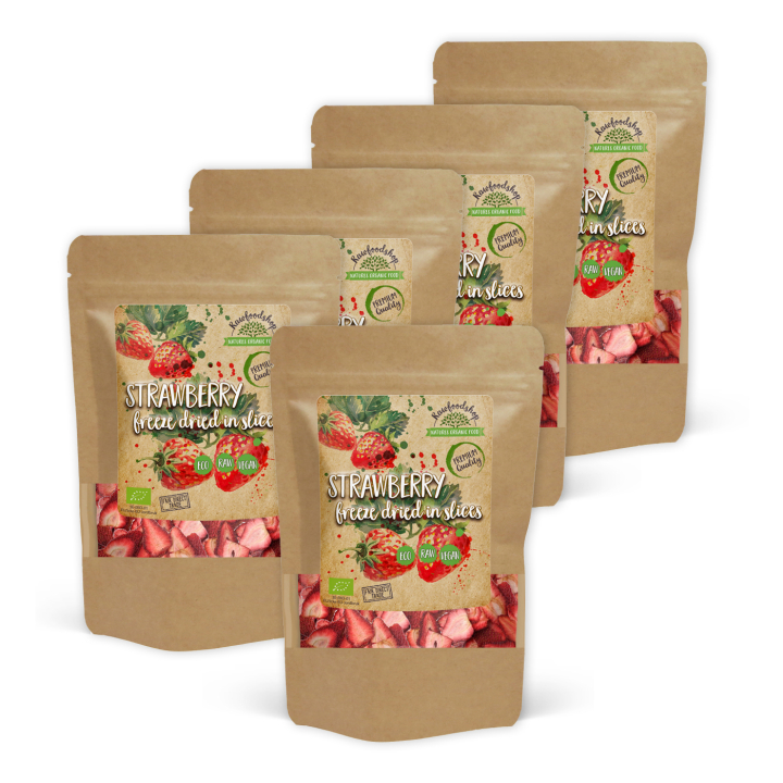 Jordgubbar Frystorkade Skivor EKO 50g x 5 paket i gruppen Råvaror & Dryck / Frukt & Bär / Jordgubbar hos Rawfoodshop Scandinavia AB (ZFN0263-1-SET5)