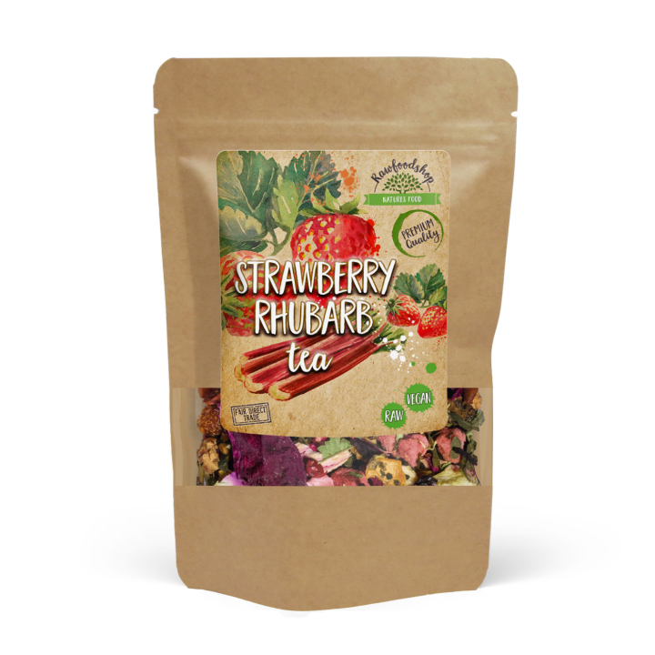 Jordgubbs- och Rabarber Te 100g i gruppen OUTLET 30-80% / Örter, alger & svampar 30-50% / Örter, alger & svampar 30% hos Rawfoodshop Scandinavia AB (ZFN026705-1)