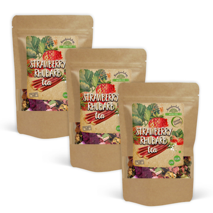 Jordgubbs- och Rabarber Te 100g x 3 paket i gruppen Råvaror & Dryck / Drycker / Teer hos Rawfoodshop Scandinavia AB (ZFN0267051-SET3)