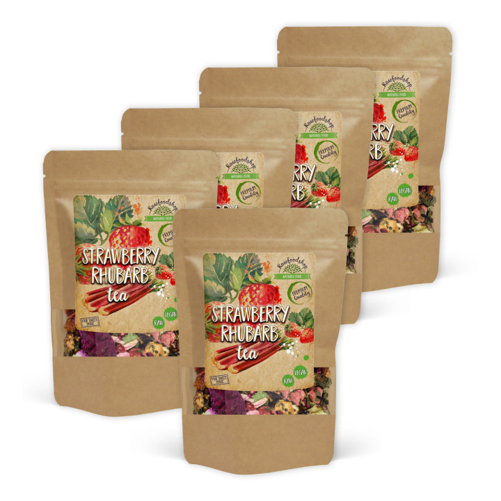 Jordgubbs- och Rabarber Te 100g x 5 paket i gruppen Råvaror & Dryck / Drycker / Teer hos Rawfoodshop Scandinavia AB (ZFN0267051-SET5)