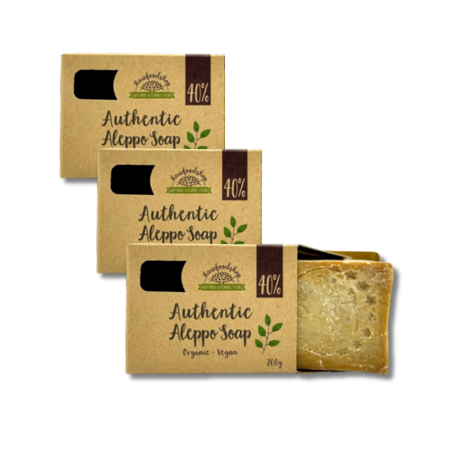 Aleppotvål Lagerbärsolja 40% 200g x 3 st