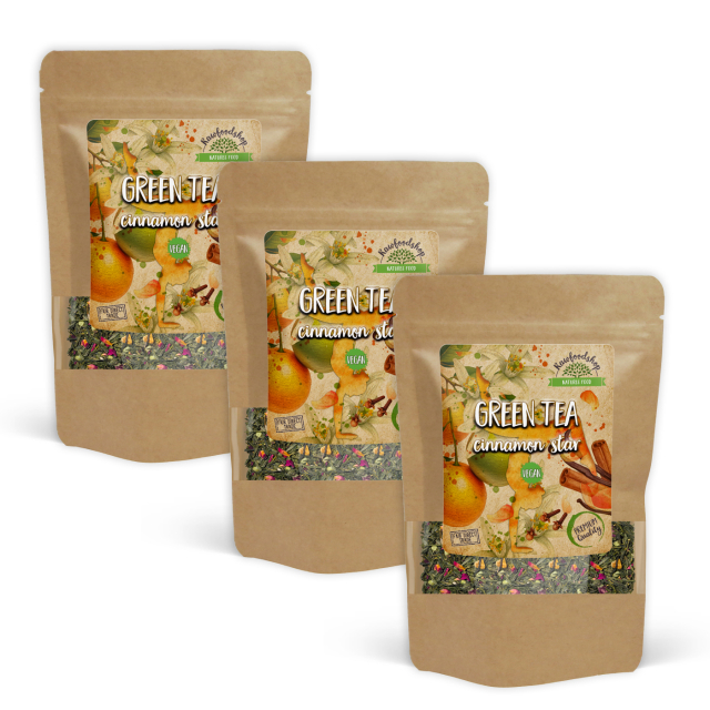 Grönt te Cinnamon Star 50g x 3 paket
