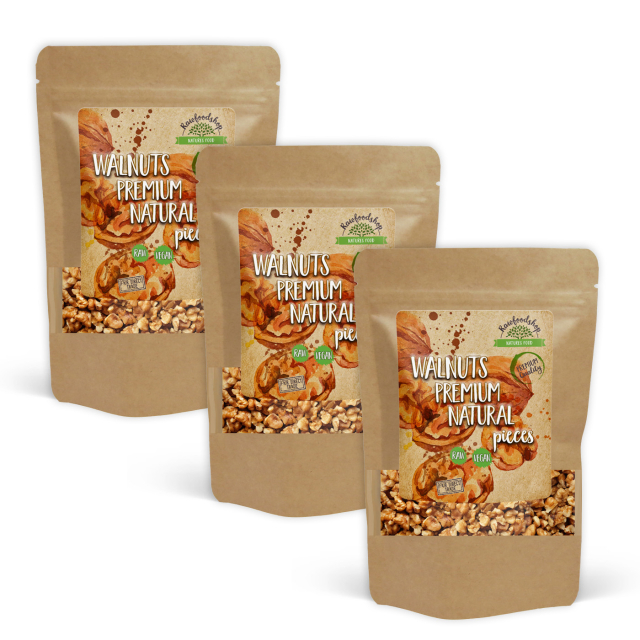 Valnötter i bitar Premium RAW 250g x 3 paket