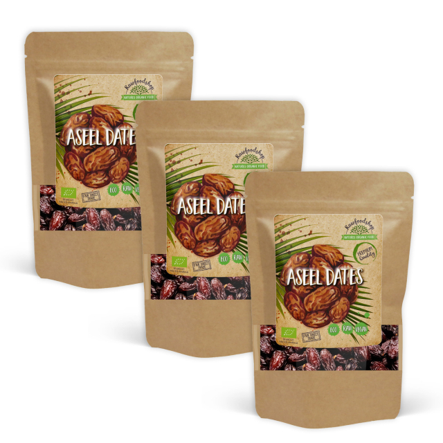 Aseel Dadlar urkärnade EKO 1kg x 3 paket