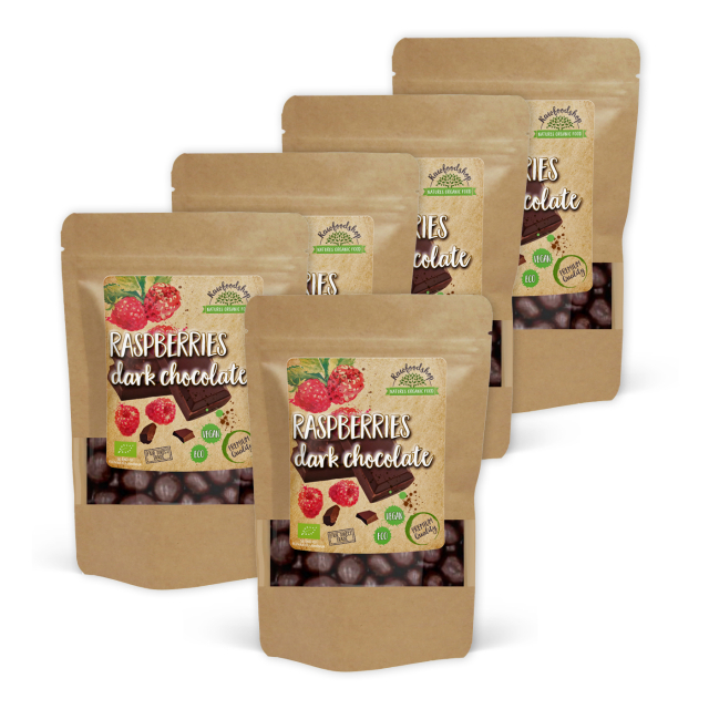 Hallon i Mörk Choklad EKO 100g x 5 paket