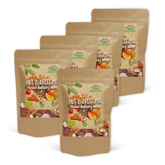 Nöt- & Fruktmix Mandel Mullbär Mango EKO 500g x 5 paket