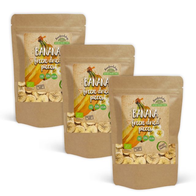 Frystorkad Banan i Bitar EKO 100g x 3 paket