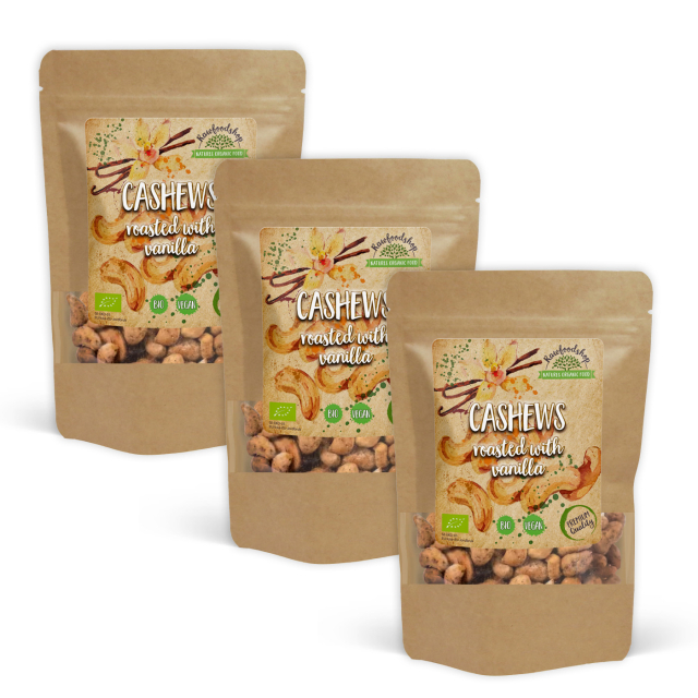 Cashewnötter Rostade med Vanilj EKO 250g x 3 paket
