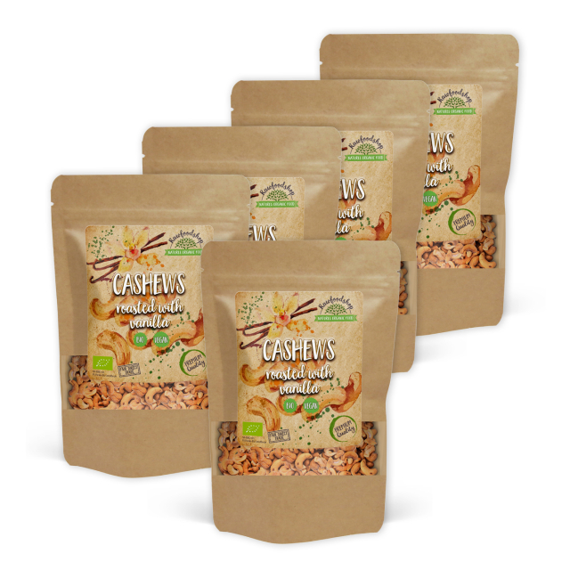 Cashewnötter Rostade med Vanilj EKO 250g x 5 paket