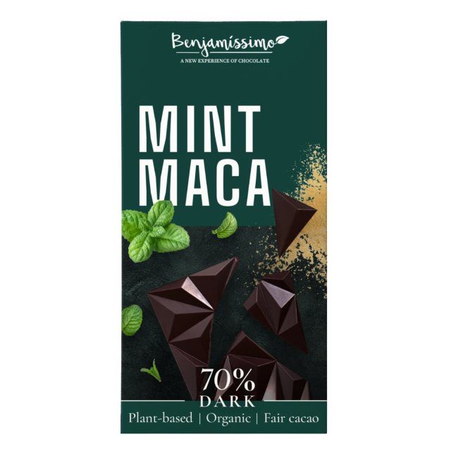 Benjamissimo Mörk 70% Mint & Maca EKO 60g