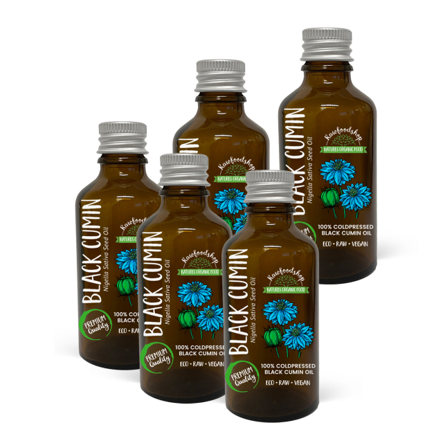 Svartkumminolja kallpressad EKO 50ml x 5 flaskor