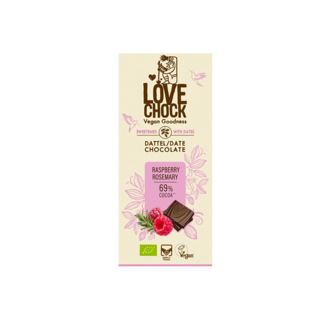 Choklad med Hallon Rosmarin & Dadlar EKO 70g