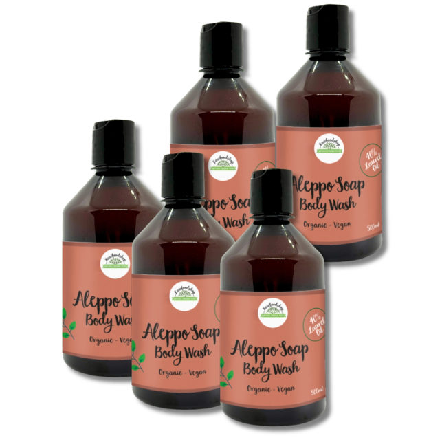 Aleppo Flytande tvål Lagerbärsolja 40% EKO 500ml  x 5 st