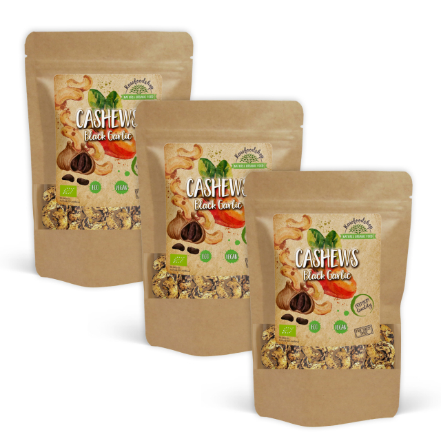 Cashewnötter Svart Vitlök EKO 200g x 3 paket