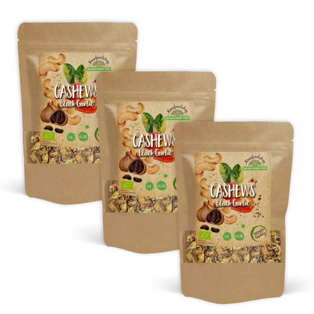 Cashewnötter Svart Vitlök EKO 200g x 3 paket