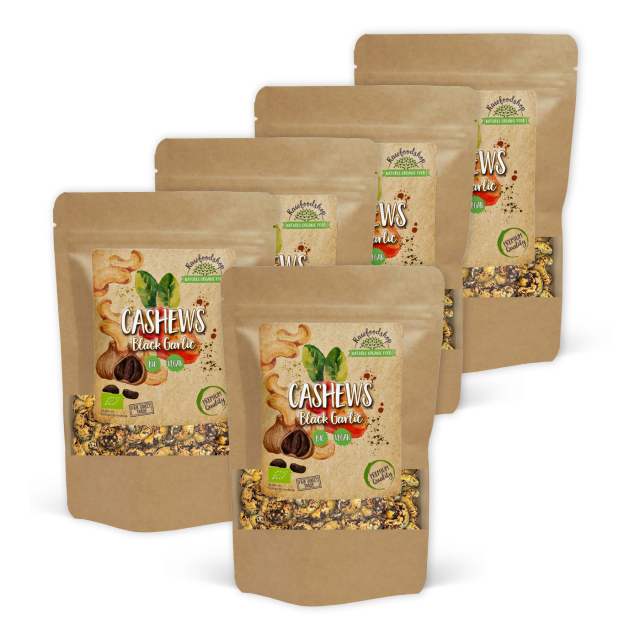 Cashewnötter Svart Vitlök EKO 200g x 5 paket