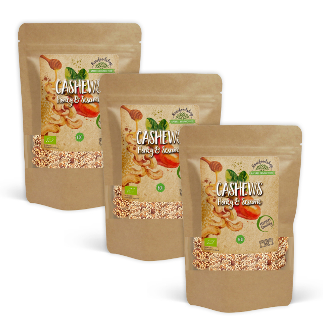 Cashewnötter Honung & Sesam EKO 200g x 3 paket