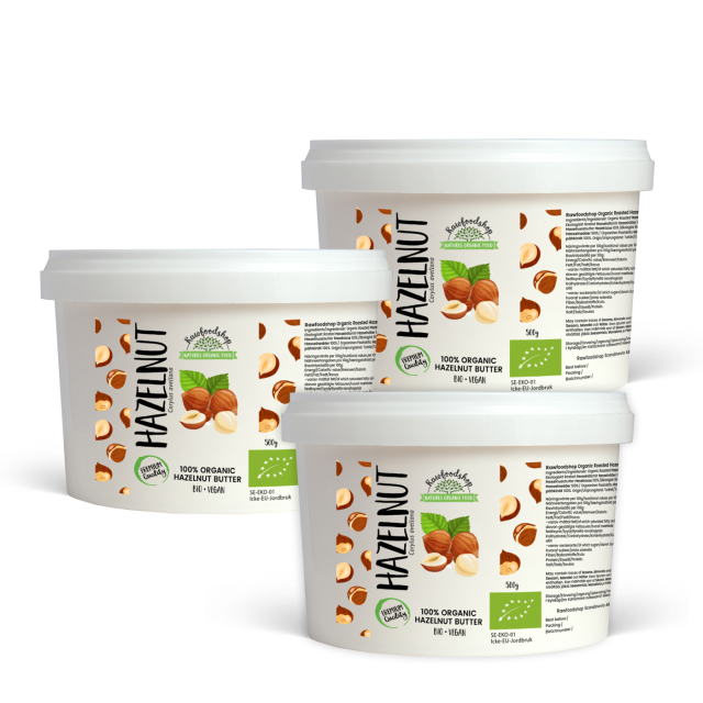 Hasselnötssmör Rostad EKO 500g x 3 paket