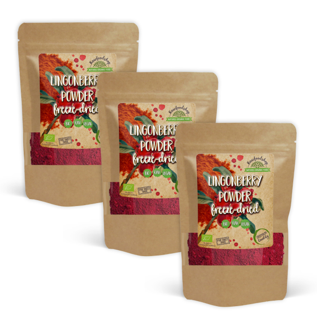 Lingonpulver Frystorkat EKO 100g x 3 paket