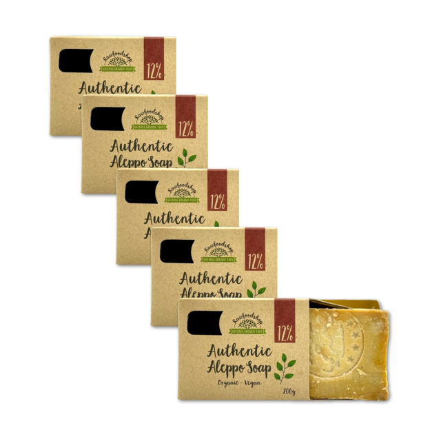 Aleppotvål Lagerbärsolja 12% EKO 200g x 5 st