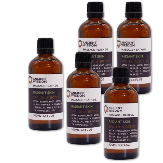 Sandalwood Glow Massageolja 100ml x 5 paket