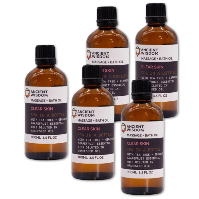 Clear Skin Massageolja 100ml x 5 flaskor