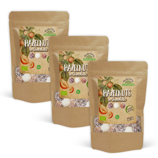 Hasselnötter Mörk, Vit och Ljus Choklad EKO 200g x 3 paket