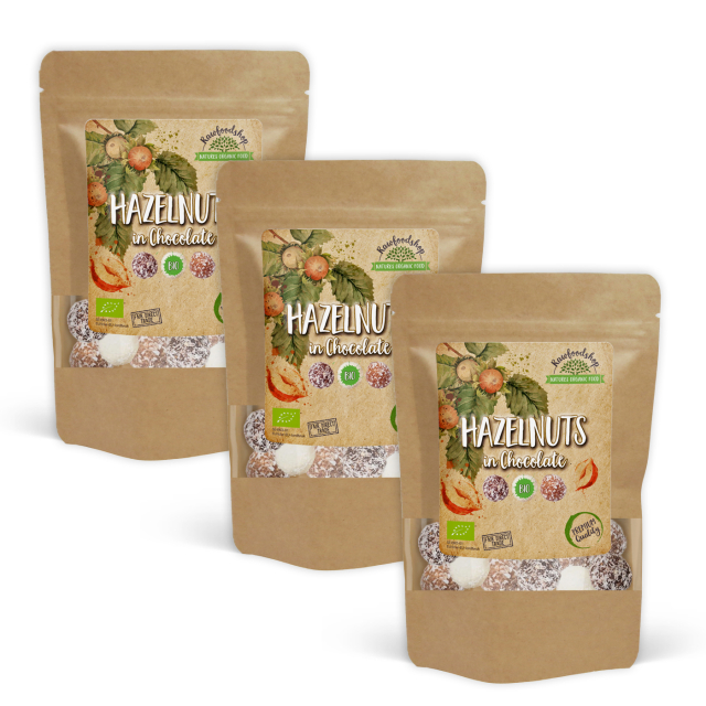 Hasselnötter Mörk, Vit och Ljus Choklad EKO 200g x 3 paket