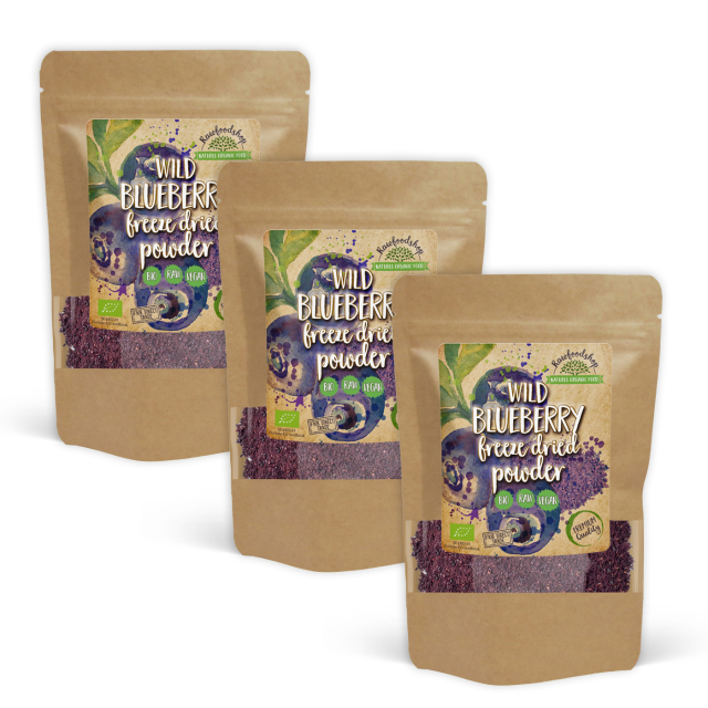 Blåbärspulver Vild Frystorkat EKO 125g x 3 paket