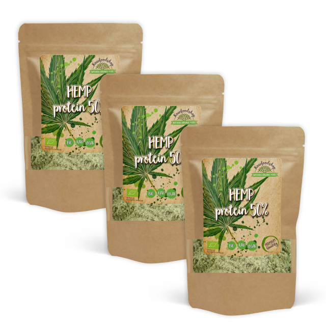 Hampaprotein 50% EKO 1kg x 3 paket