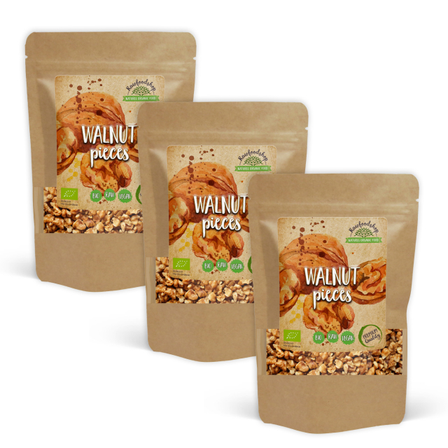 Valnötter i bitar RAW EKO 500g x 3 paket