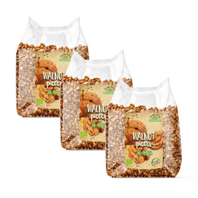 Valnötter i bitar RAW EKO 500g x 3 paket