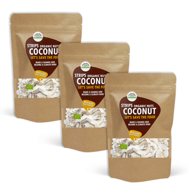 Kokosnöt i strimlor EKO 1kg x 3 paket