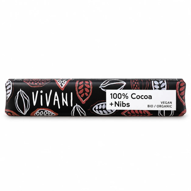 Vivani Choklad 100% & Nibs EKO 25g