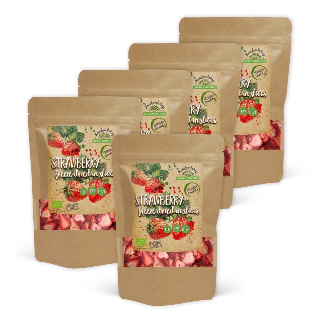 Jordgubbar Frystorkade Skivor EKO 50g x 5 paket