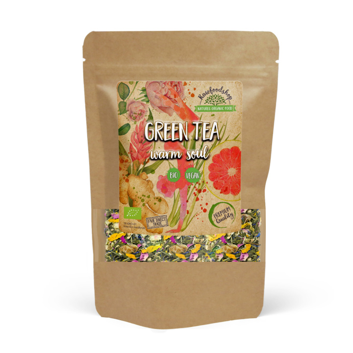 Grönt te Warm Soul EKO 50g i gruppen Råvaror & Dryck / Drycker / Teer hos Rawfoodshop Scandinavia AB (1072650)