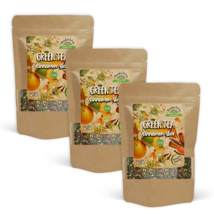 Grönt te Cinnamon Star 50g x 3 paket i gruppen Råvaror & Dryck / Drycker / Teer hos Rawfoodshop Scandinavia AB (1096650-SET3)