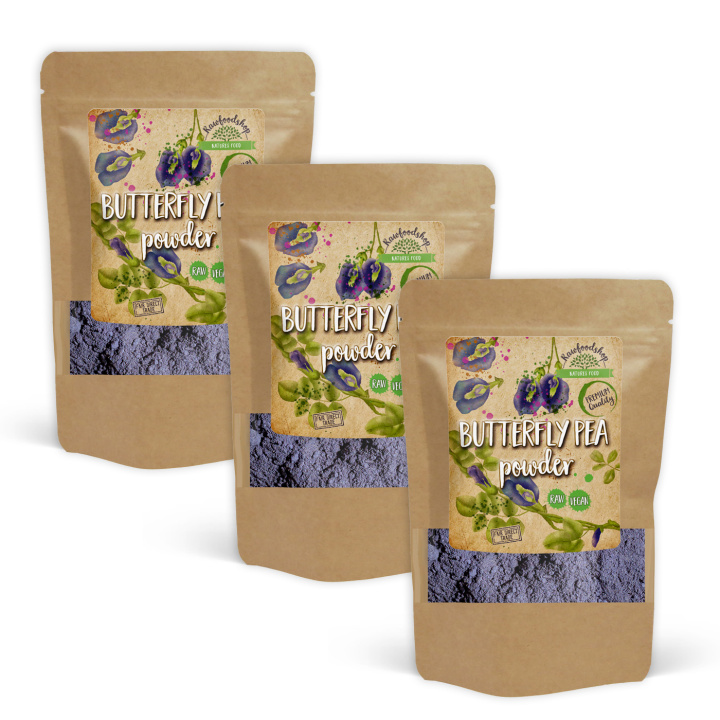 Butterfly Pea RAW 100g x 3 paket i gruppen Råvaror & Dryck / Hälsokost / Gröna pulver hos Rawfoodshop Scandinavia AB (1278100-SET3)