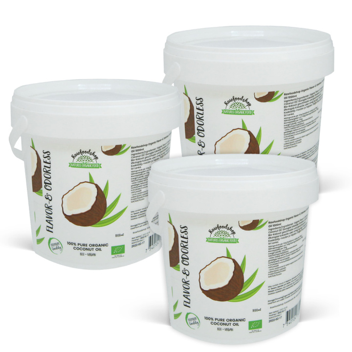 Kokosolja Smak & Doftfri EKO 1000ml x 3 burkar i gruppen Råvaror & Dryck / Skafferiet / Oljor / Oljor hos Rawfoodshop Scandinavia AB (15060-1000-SET3)