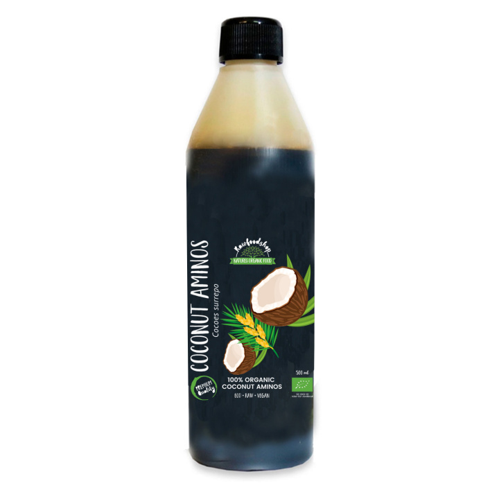Kokos Aminos EKO 500ml i gruppen Råvaror & Dryck / Skafferiet / Smaksättning / Soja & Sås hos Rawfoodshop Scandinavia AB (17310)