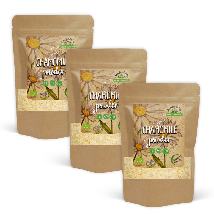 Kamomill Pulver EKO 125g x 3 paket i gruppen Råvaror & Dryck / Hälsokost / Gröna pulver hos Rawfoodshop Scandinavia AB (1862125-SET3)