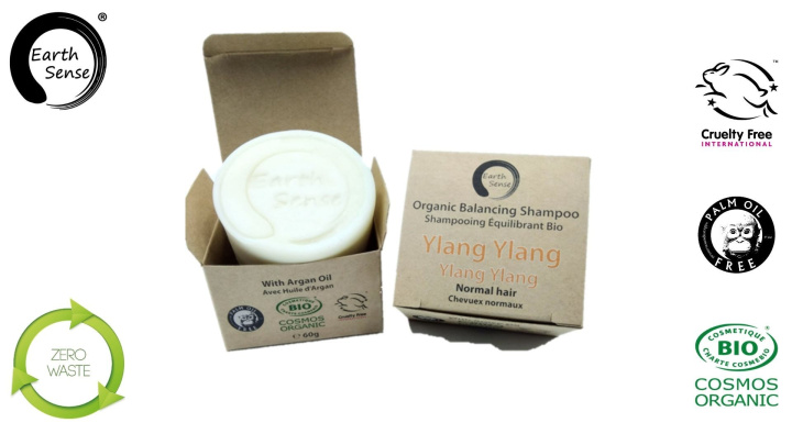 Earth Sense Schampokaka Ylang Ylang 60g i gruppen Hud & Kropp / Hår / Schampo & Balsam hos Rawfoodshop Scandinavia AB (201117)