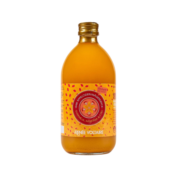 Äppelcidervinägerdryck Gurkmeja, Ingefära & Chili EKO 500ml i gruppen Råvaror & Dryck / Drycker / Vinäger hos Rawfoodshop Scandinavia AB (2070)