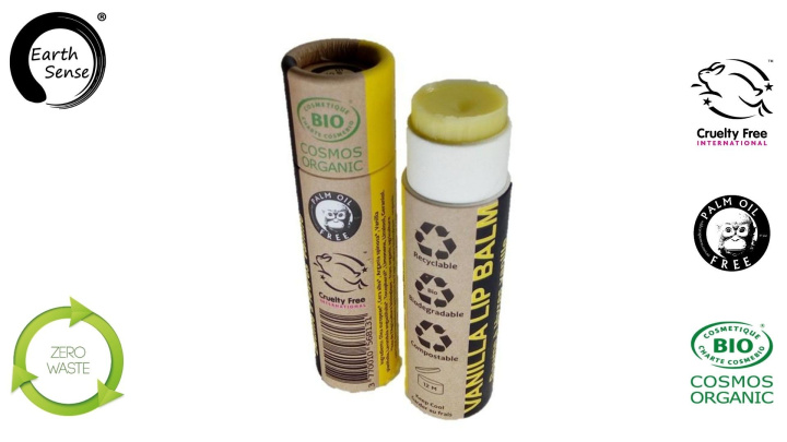 Earth Sense Lip Balm Vanilj 15ml i gruppen Hud & Kropp / Ansikte / Läppvård hos Rawfoodshop Scandinavia AB (211174)